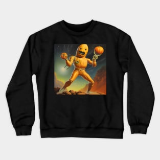 Pumpkin Alien Playing With Pumpkins Crewneck Sweatshirt